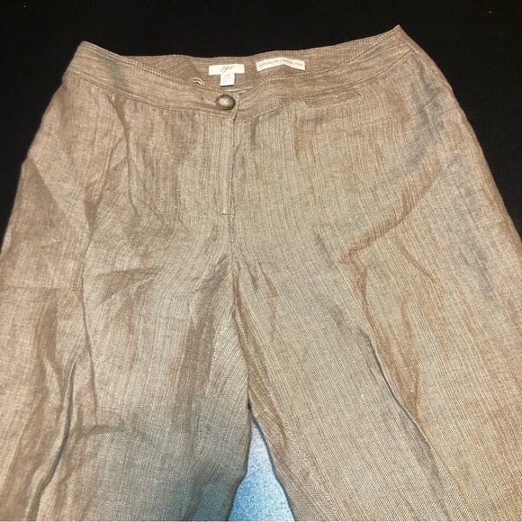 𝅺j Jill Brown Linen Blend Genuine Fit Lightweight Capri Pants Size 6 Petite - Picture 3 of 11